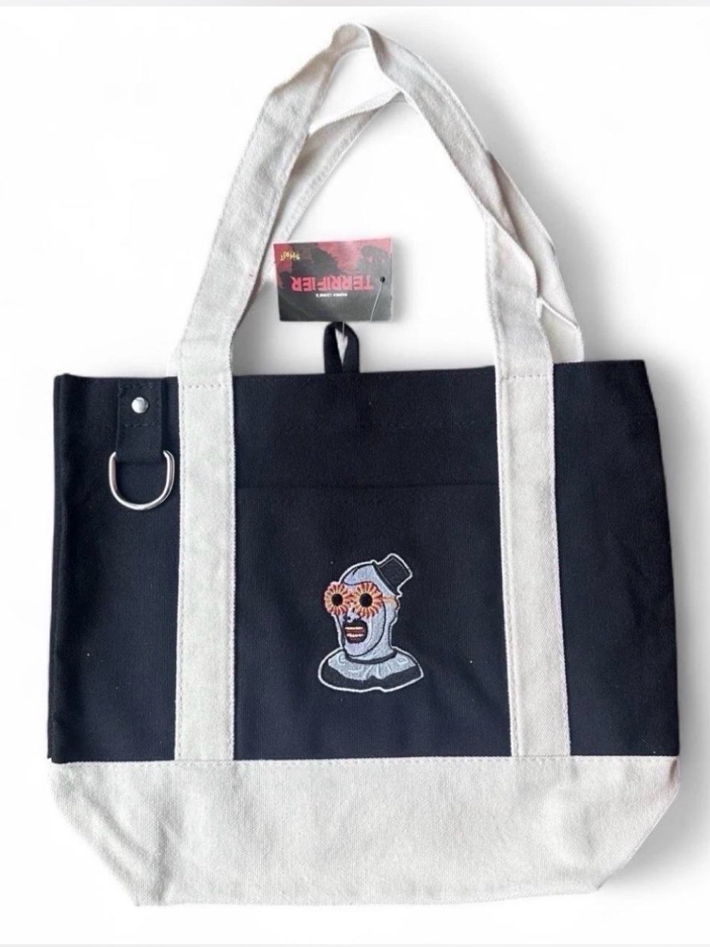 Terrifier aka Art the Clown Canvas Tote Bag - Black & White